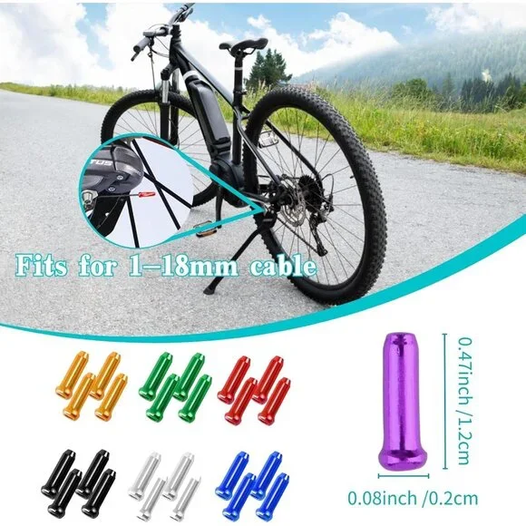 Bike Cable End Caps, Alloy Crimps, Brake Cable End Tips for Road Mountain Bicycl - Picture 5 of 8